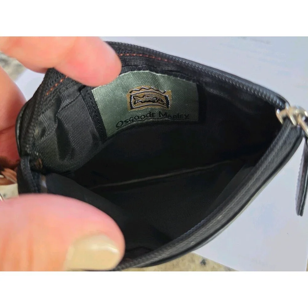 Osgoode Marley Two Tone Leather Coin Pouch Key Chain Wallet Pouch